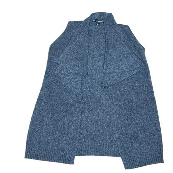 Ralph Lauren Black Label Charcoal Gray Cashmere Drape Open Sweater Vest Size M - Picture 9 of 15